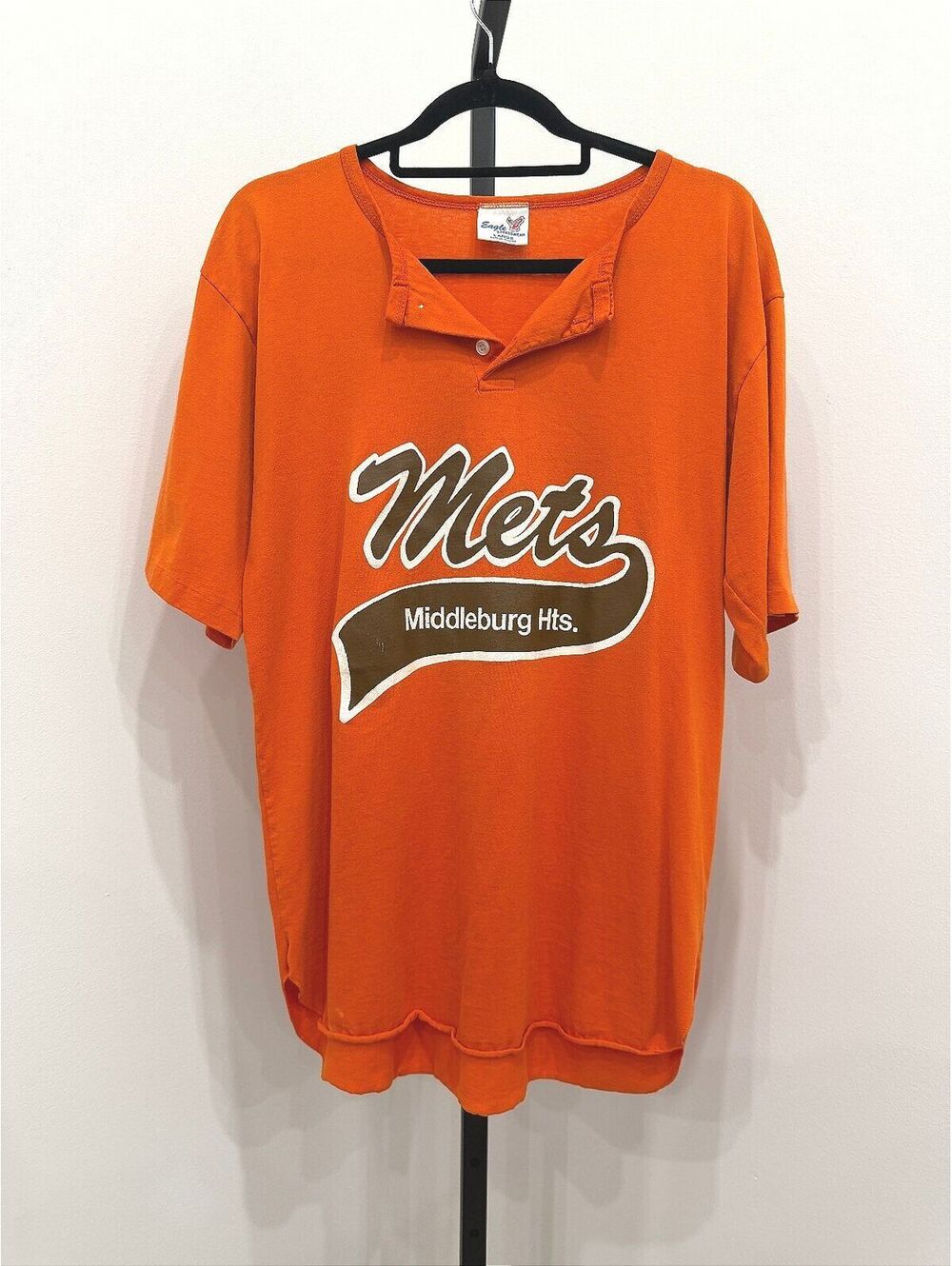 Vintage Eagle Sportswear Large Orange Mets Middleburg Hts. T-Shirt